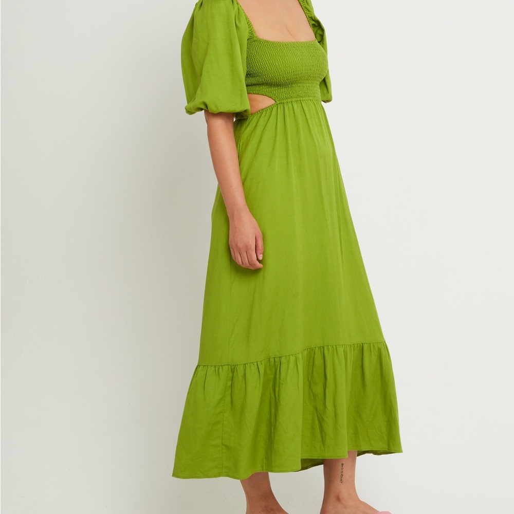 o.p.t Leighton Cut Out Dress Green, Size Medium